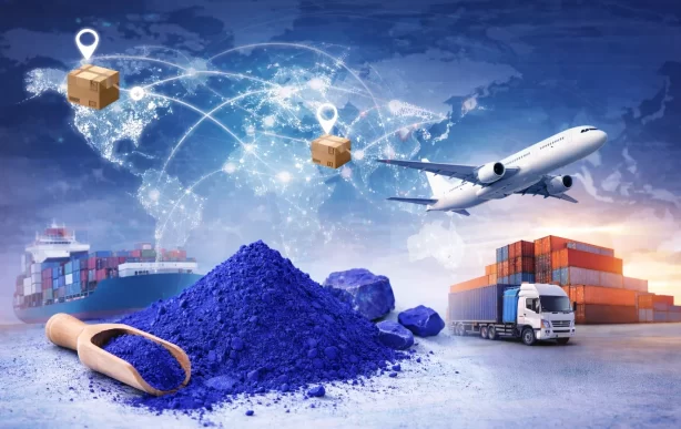 Global logistics and ultramarine blue
