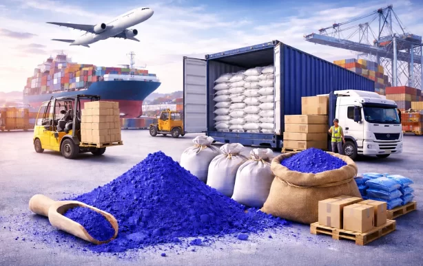 Logistics hub at golden hour